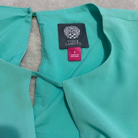 Vince Camuto Blue Sheath Dress with Bell Sleeves Wedding Guest - Picture 12 of 13